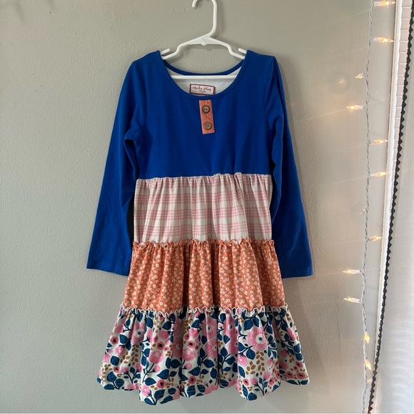 Cheeky Plum Annistyn Knit Ruffle Kids Dress in Tangelo Size 12 years - Picture 3 of 7